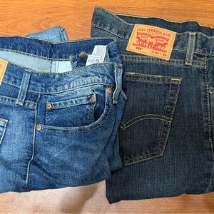 2 Pairs of Levi's Blue Denim Jeans